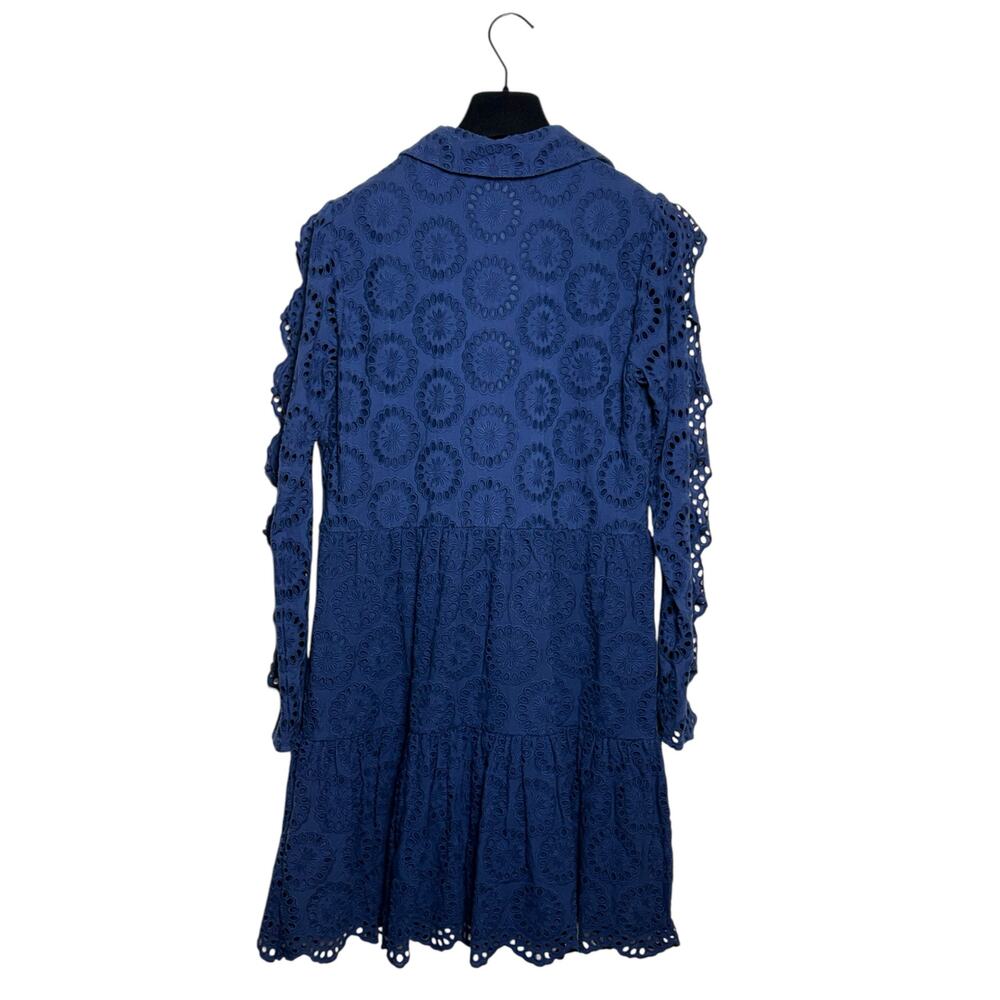Figue NWT Isabella Eyelet Embroidered Dress Cutout Sleeves Navy Small - Picture 6 of 10